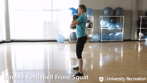 double kettlebell front squat